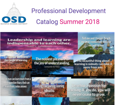 Front cover of Professional Development Catalog Summer 2018